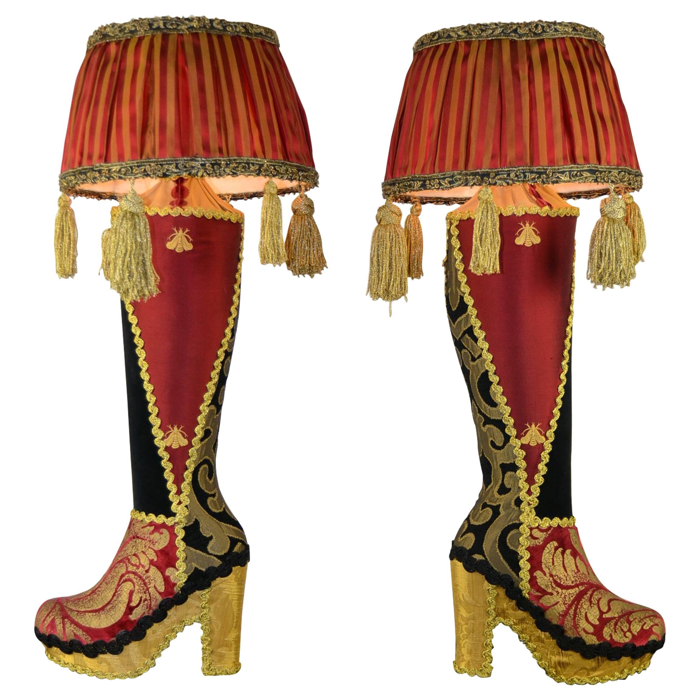 Handmade High Heel Boots Table Lamps