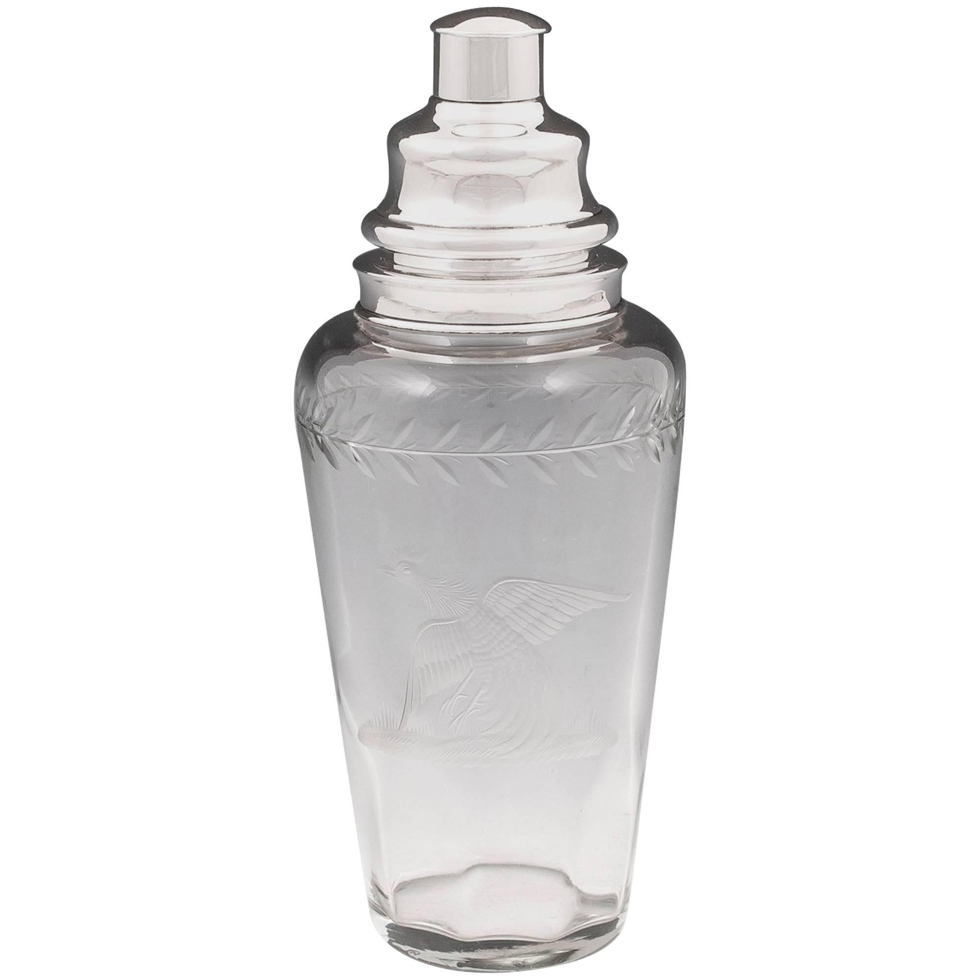 Sterling Silver Cut-glass Cocktail Shaker
