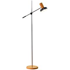 1970s Beautiful Yellow Metal Floor Lamp by Gura-Leuchten