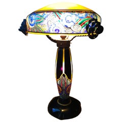 Fabulous French Art Nouveau Table Lamp Signed Delatte, Ecole de Nancy