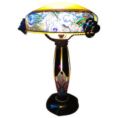 Fabuleuse lampe de table Art Nouveau française signée Delatte:: Ecole de Nancy