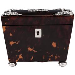 Antique Tortoiseshell Tea Caddy