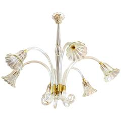 Blown Glass Italian Barovier Chandelier, 1930s 2