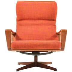 Arne Wahl Iversen Swivel Lounge Chair by Komfort Denmark, 1960s