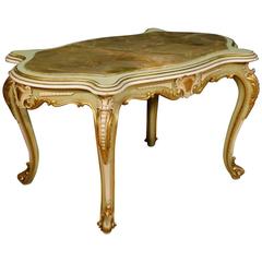 20th Century Venetian Coffee Table in Lacquered and Gilt Wood
