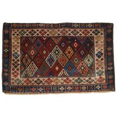 Antique North Persian Jaf Kurd Bag Face of Diamond Lattice Design, circa 1900