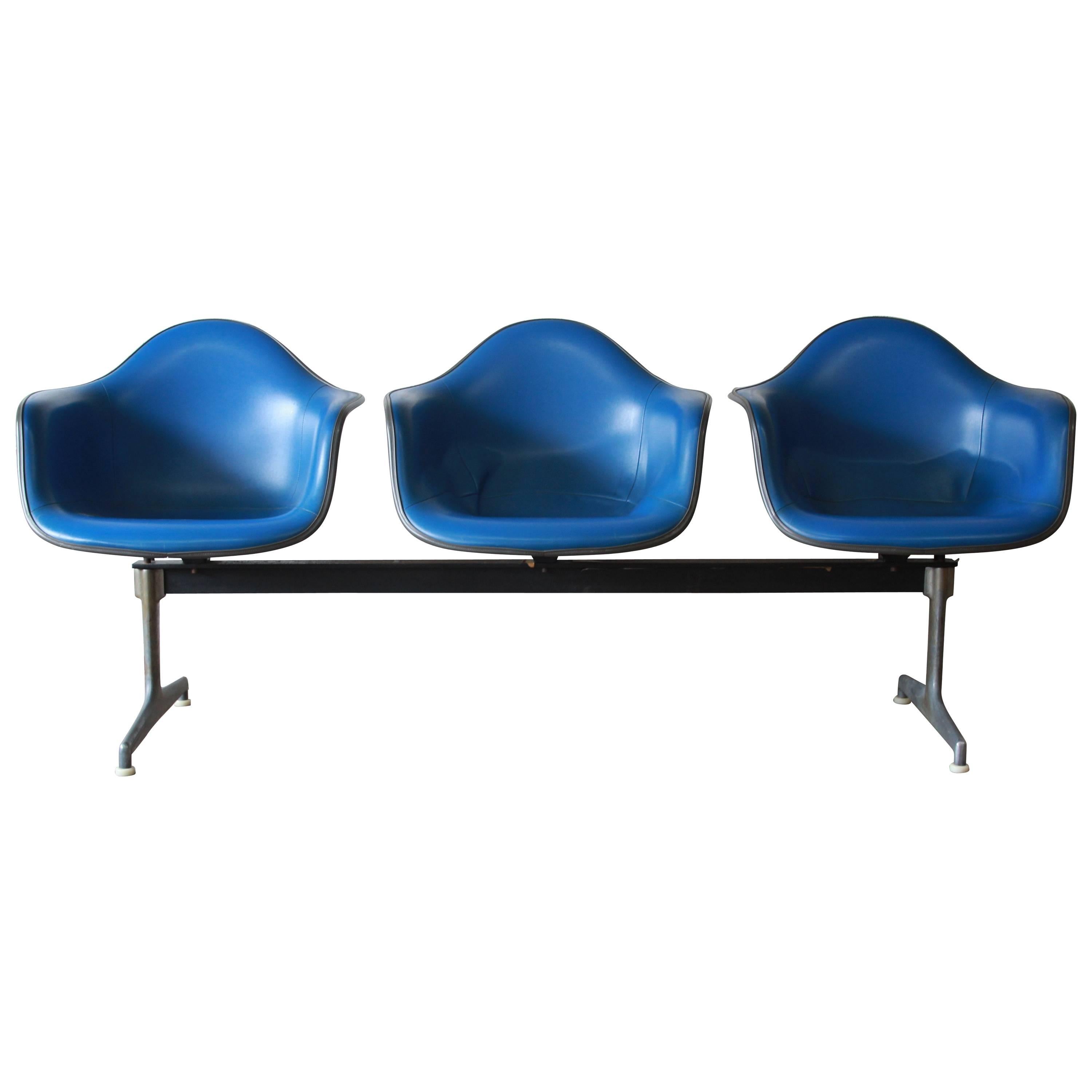 Tandem Three-Seat Shell Chairs by Charles & Ray Eames for Herman Miller