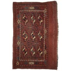 Antique Yomut Turkmen Nine Gul Chuval with Good Colour Including Soft Greens