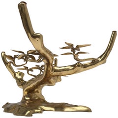 Amazing Casted Brass Sculpted 'Bonsai' Coffee Table, Belgium, 1970's