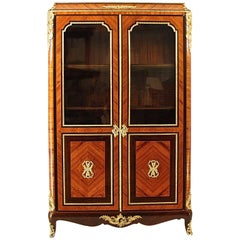 Antique 19th Century Vitrine or Bibiotheque in the Louis XV/XVI Transitionale Style