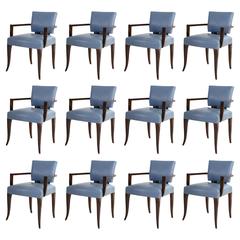Set of 12 French Bridge Chairs, circa 1940