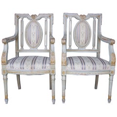 Pair of French Louis XVI Period Armchairs