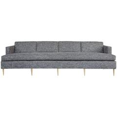 Mid-Century Dunbar Style Sofa with Brass Legs