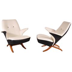 Pair of Penguin Chairs by Theo Ruth for Artifort, the Netherlands, 1957