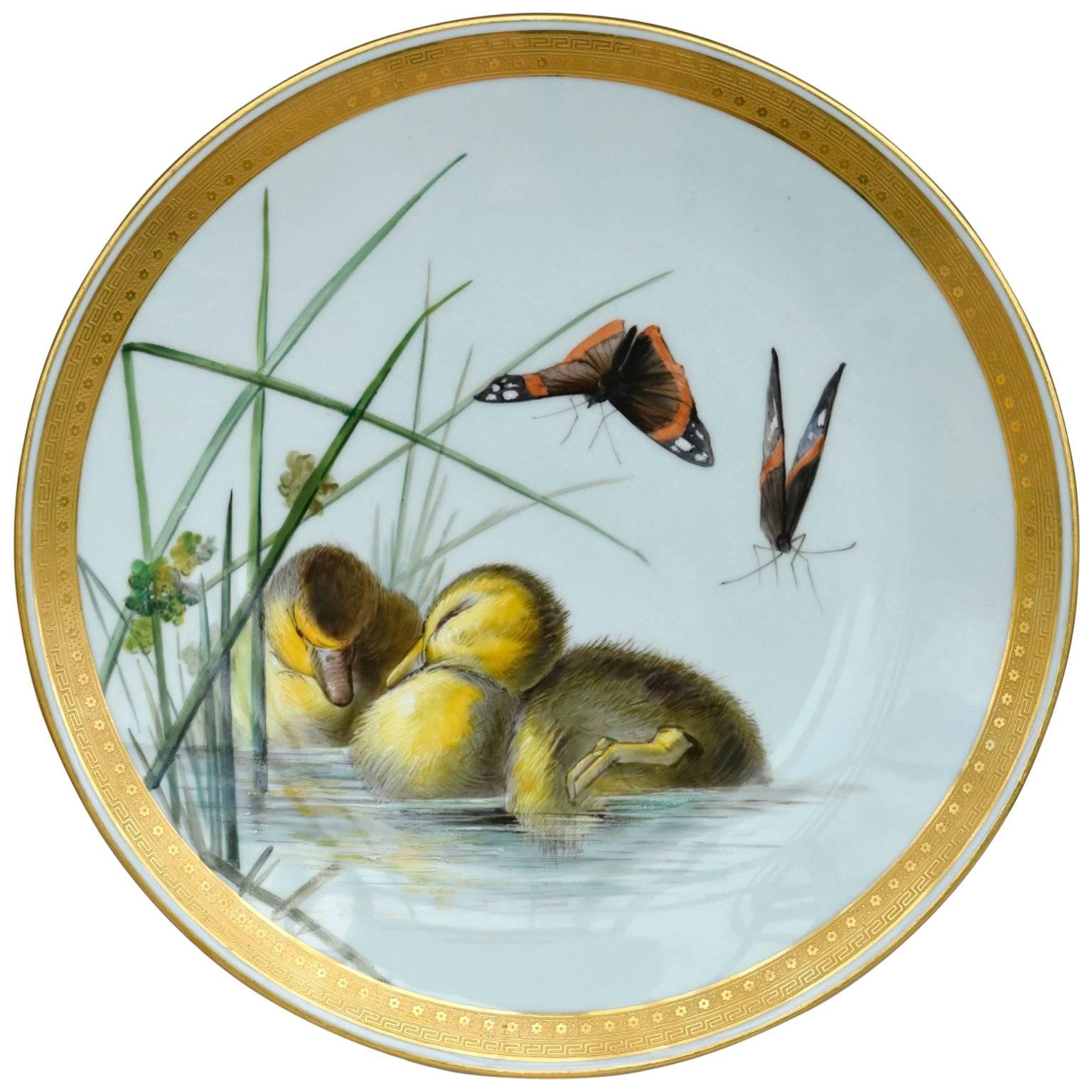 19th Century Mintons Aesthetic Movement Ducks Porcelain Gustav Leonce