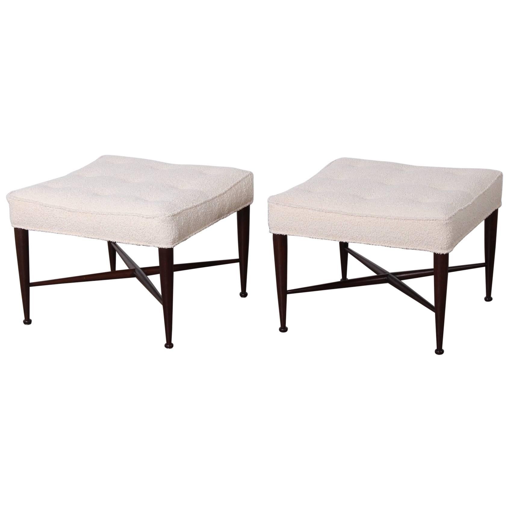 Pair of Thebes Stools by Edward Wormley for Dunbar