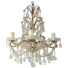 French Crystal Murano Glass Drops Chandelier