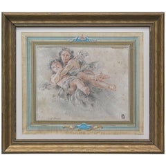 Dos Putti en Vuelo Atribuidos a François Boucher