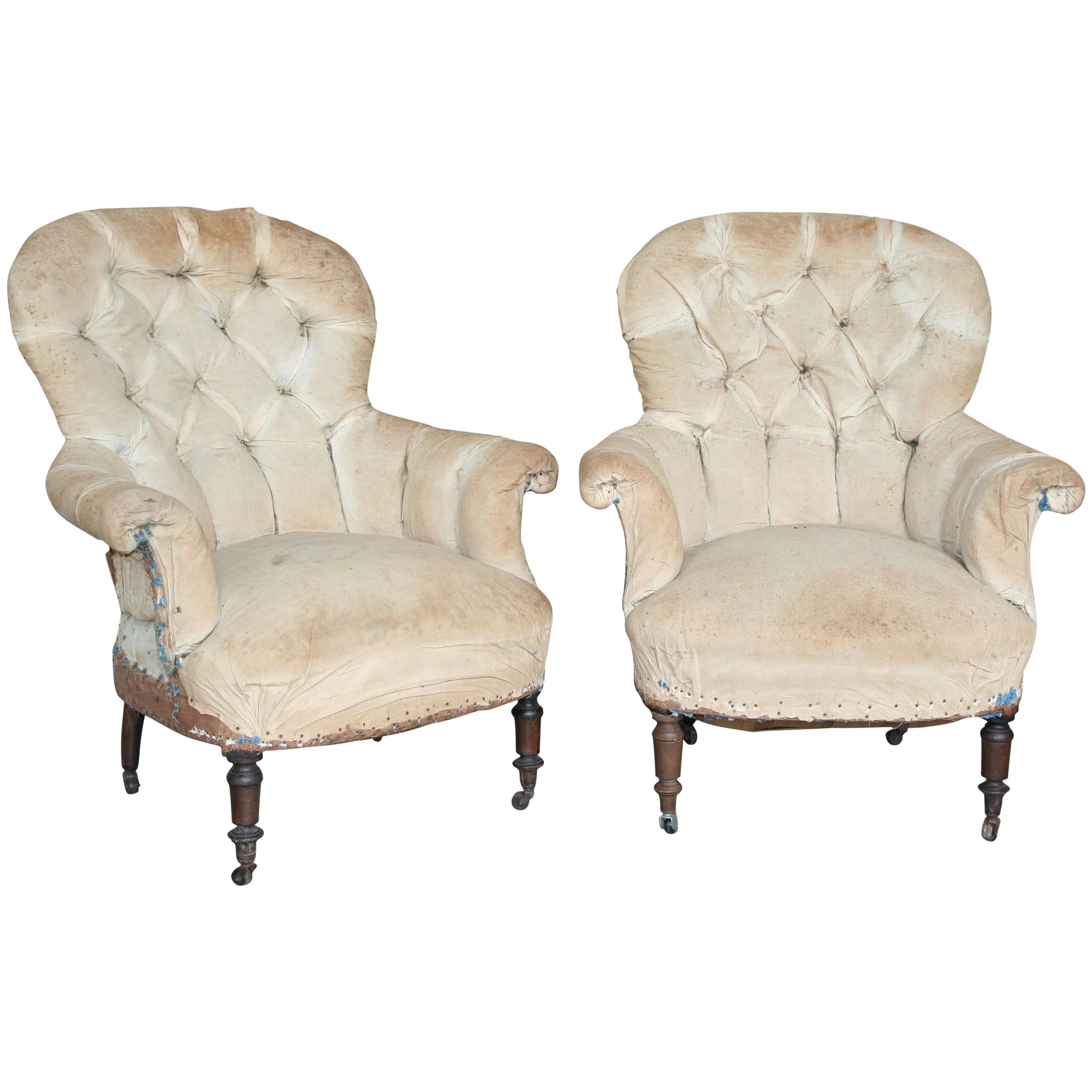 Pair of Tufted Armchairs