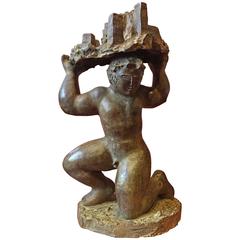 Bronze Sculpture "Man Carrying a City" by José Seguiri