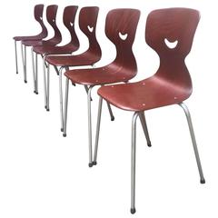 Mid-20th Century Set of Six Galvanitas Pagwood Chairs, 1960s