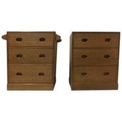 Ambrose Heal. a Super Quality Pair of Petite Cotswold Oak Chests of Drawers