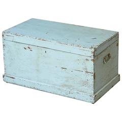 Late 19th Century Grey-Blue Painted Blanket Chest 2