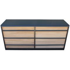 Modern Two-Toned Six Drawer Dresser with Black and Bleached Wood by Gibbings