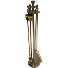 1960s French Brass Fire Place Tools