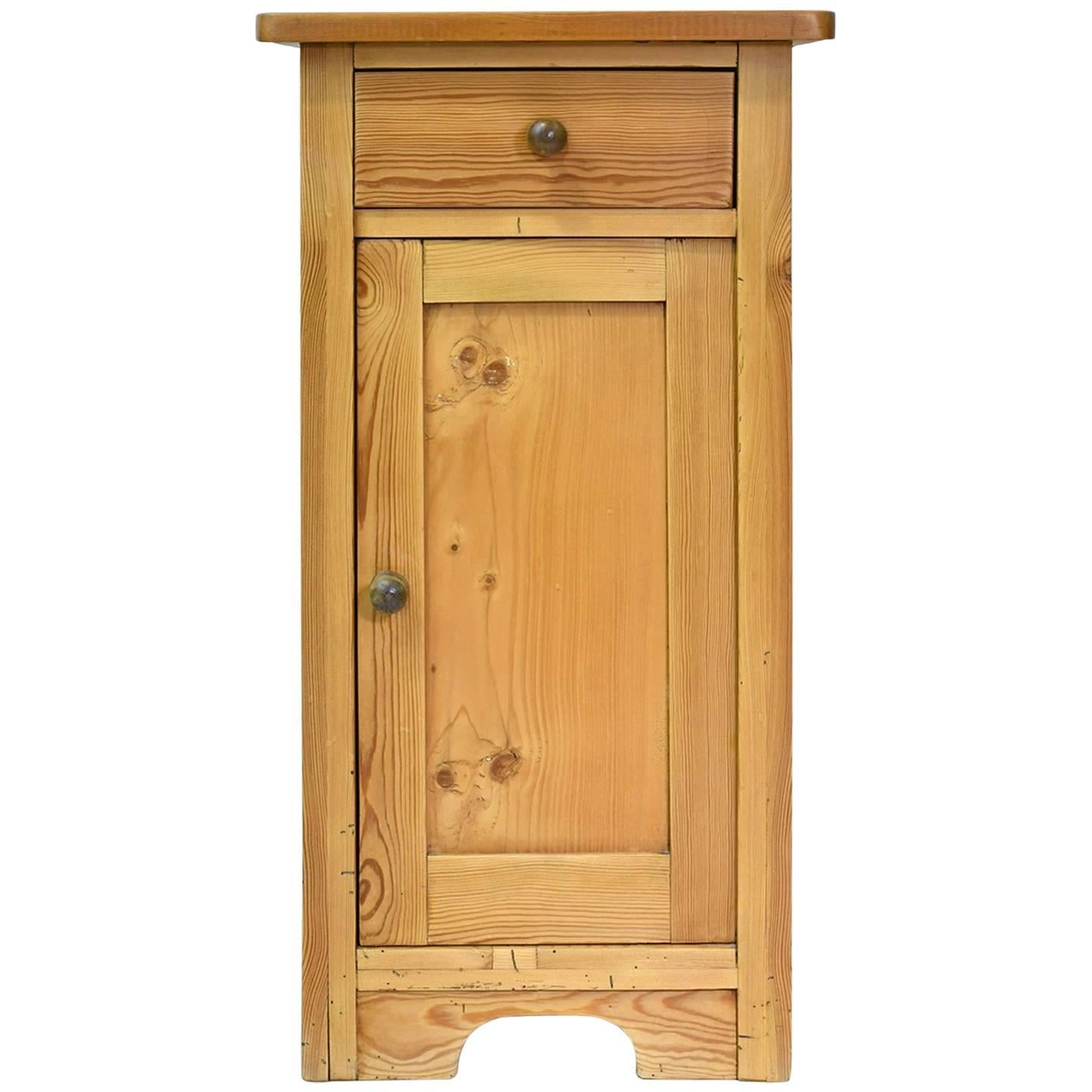 Nightstand or Pot Cupboard in Pine, Northern Europe, circa 1920