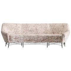 Italian Sofa with Floral Upholstery