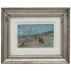 Beach Scene Impressionist Oil Painting by Serge Sauvage 4