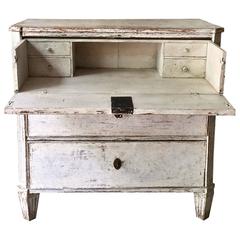 19th Century Swedish Gustavian Chest of Drawers with Fall-Front Top Drawer 3