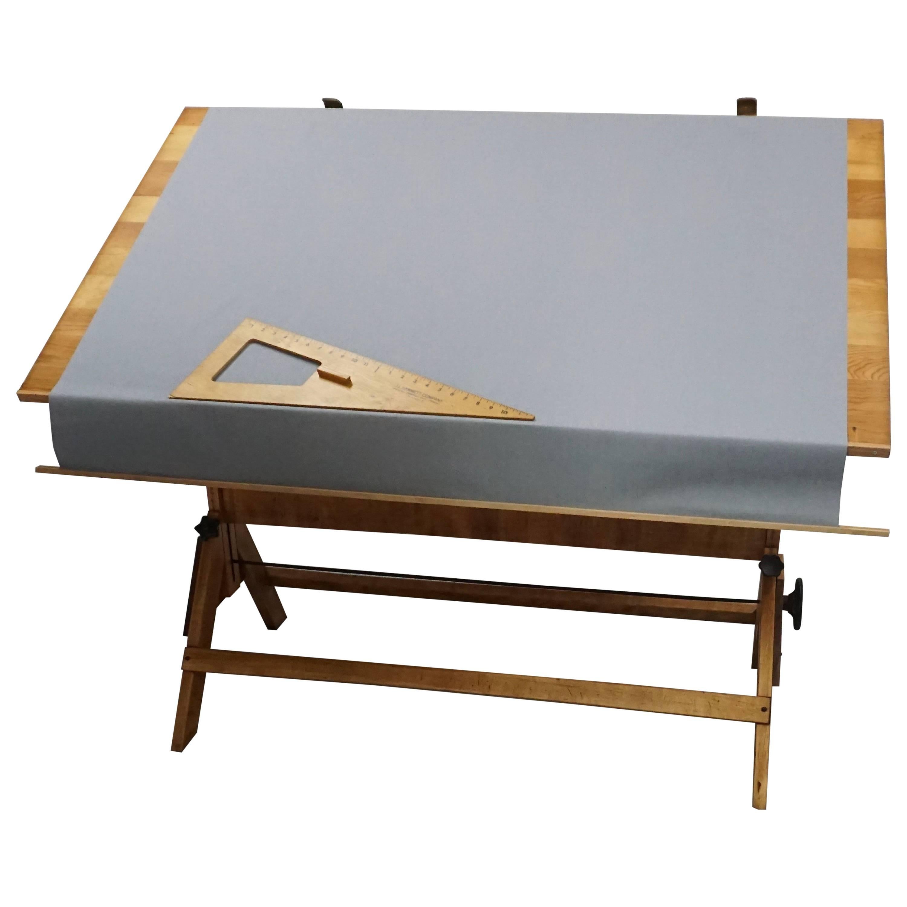 1940 Saxon Drafting Table with Cloth Cover