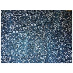 Late 18th Century French Antique Indigo Resist Cotton Quilt