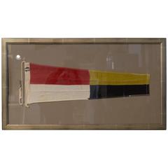 Linen "9" Signal Flag in Shadowbox Frame
