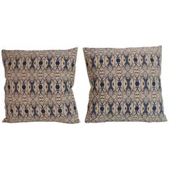 Pair of Modern Blue and Pink English Decorative Pillows