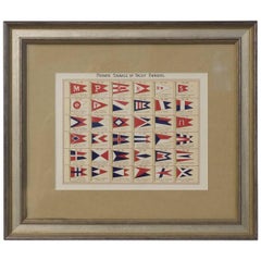 Vintage Authentic Framed Print of Yacht Club Flags