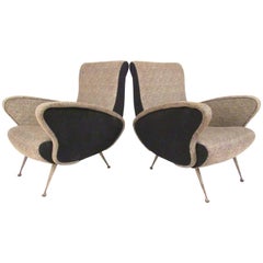 Pair of Italian Modern Sculptural Lounge Chairs