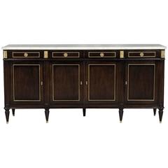 Ebonized Antique Louis XVI Buffet with Marble Top