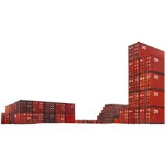 Victoria Sambunaris, Untitled 'Red Containers, Stacked', Newark, NJ, 2001