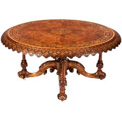 Magnificent and Large Victorian Burr Walnut Centre Table