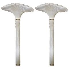 Pair of Serge Roche Style Sconces in Stylized Palm Motif