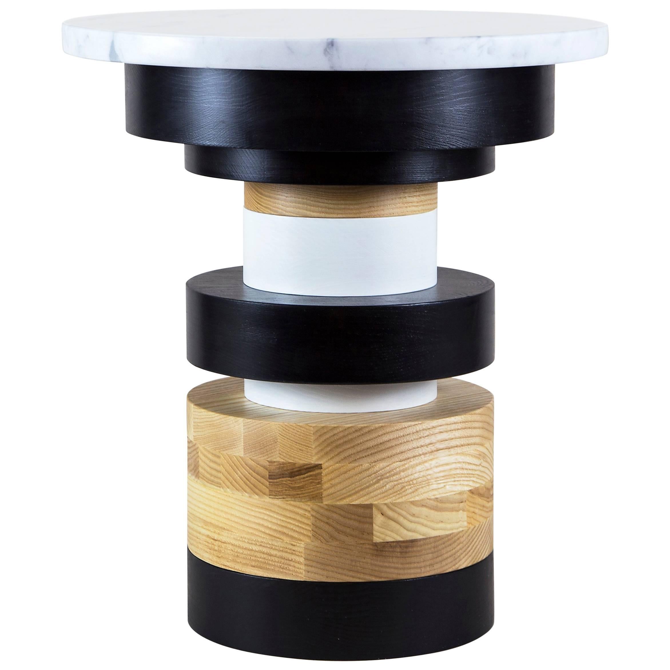 Short Sass Side Table from Souda, Small Marble Top, Made to Order For Sale