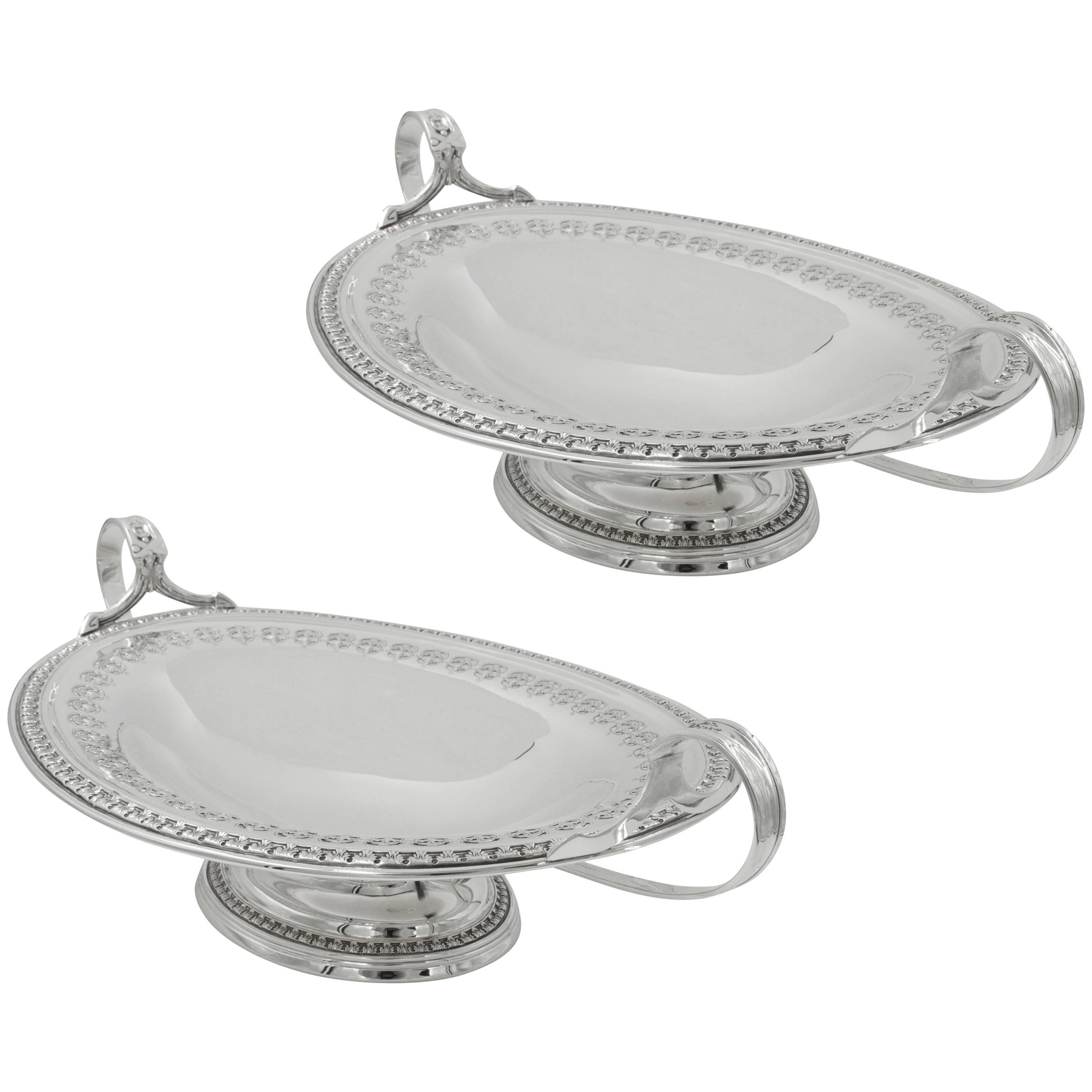 Pair of Oval Dishes on Pedestals