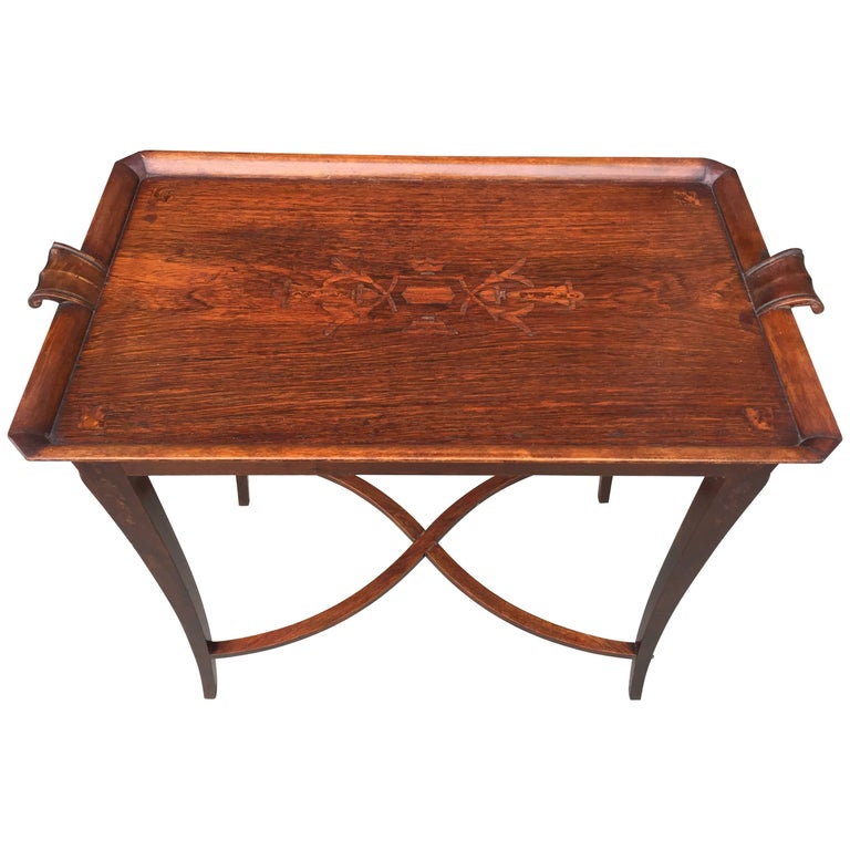 Carl Bergsten Swedish Grace Period Itarsia Occasional Table For Sale