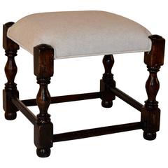 Upholstered Small Stool, circa 1900