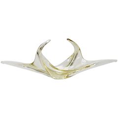 Mid-Century Murano Glass Yellow Bowl 10