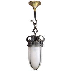 Bradley and Hubbard Iron Pendant with Metal Work