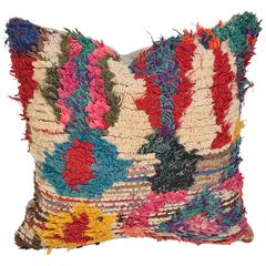 Custom Pillow Cut from a Vintage Hand-Loomed Moroccan Berber Rug 7